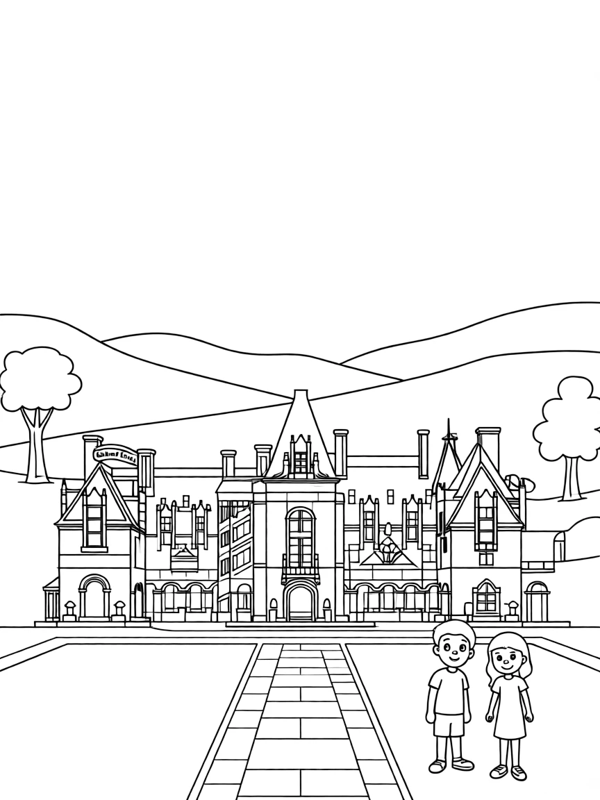 (North Carolina) Historic Biltmore Estate with rolling hills