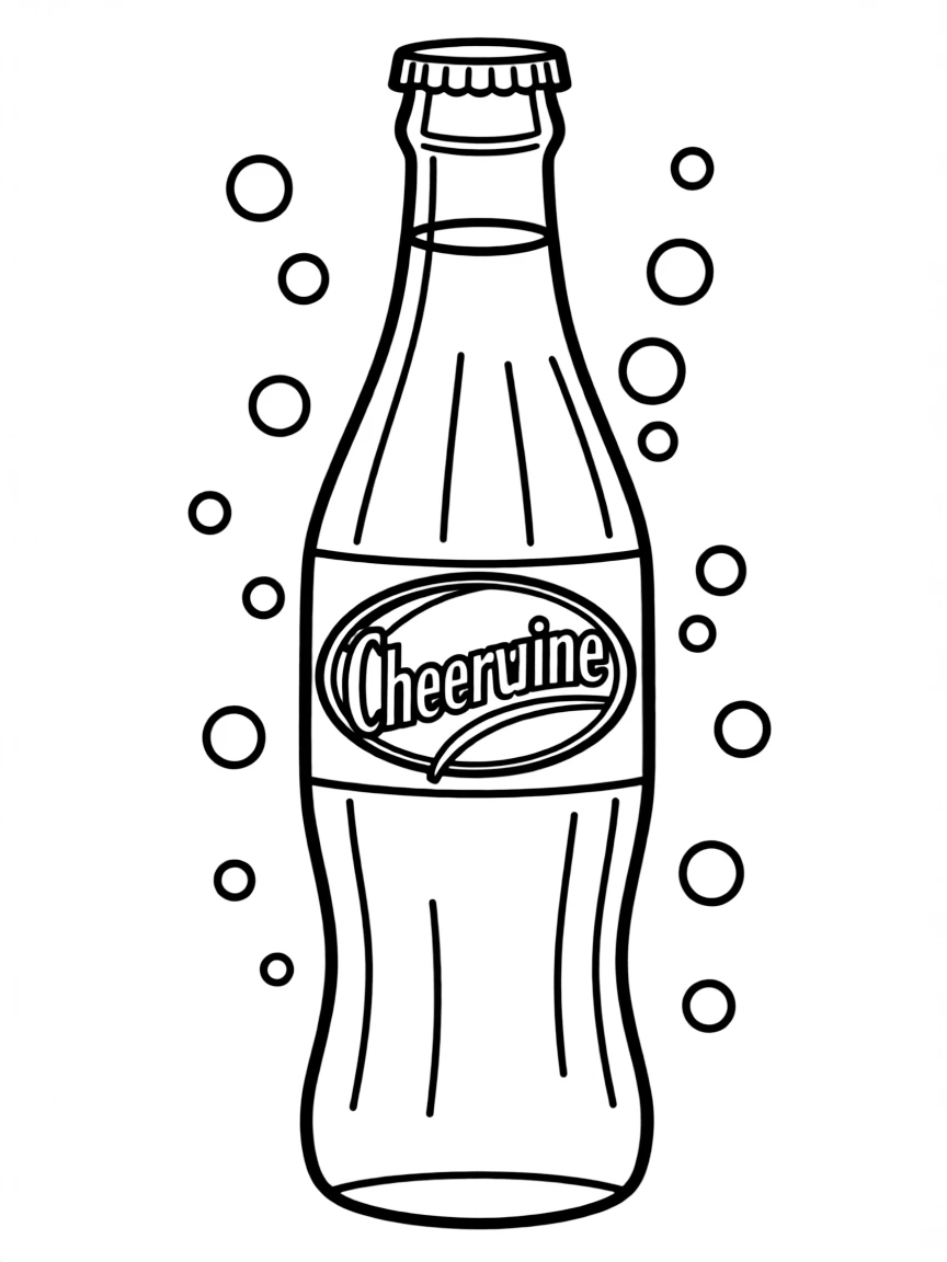 (North Carolina) Cheerwine soda bottle with bubbles