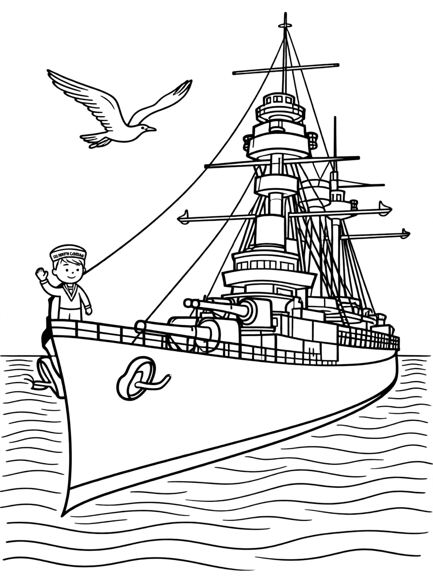 (North Carolina) Battleship North Carolina on the water