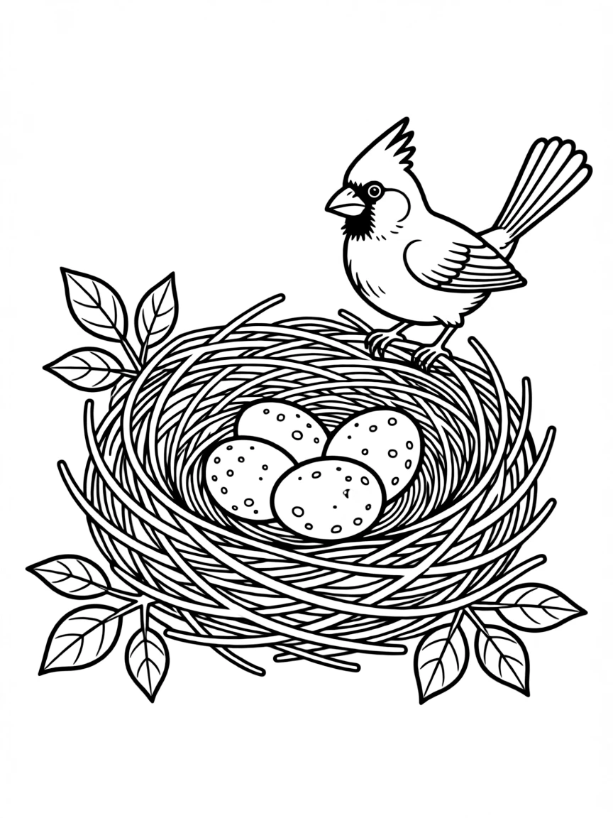 (North Carolina) A red cardinal nest with eggs