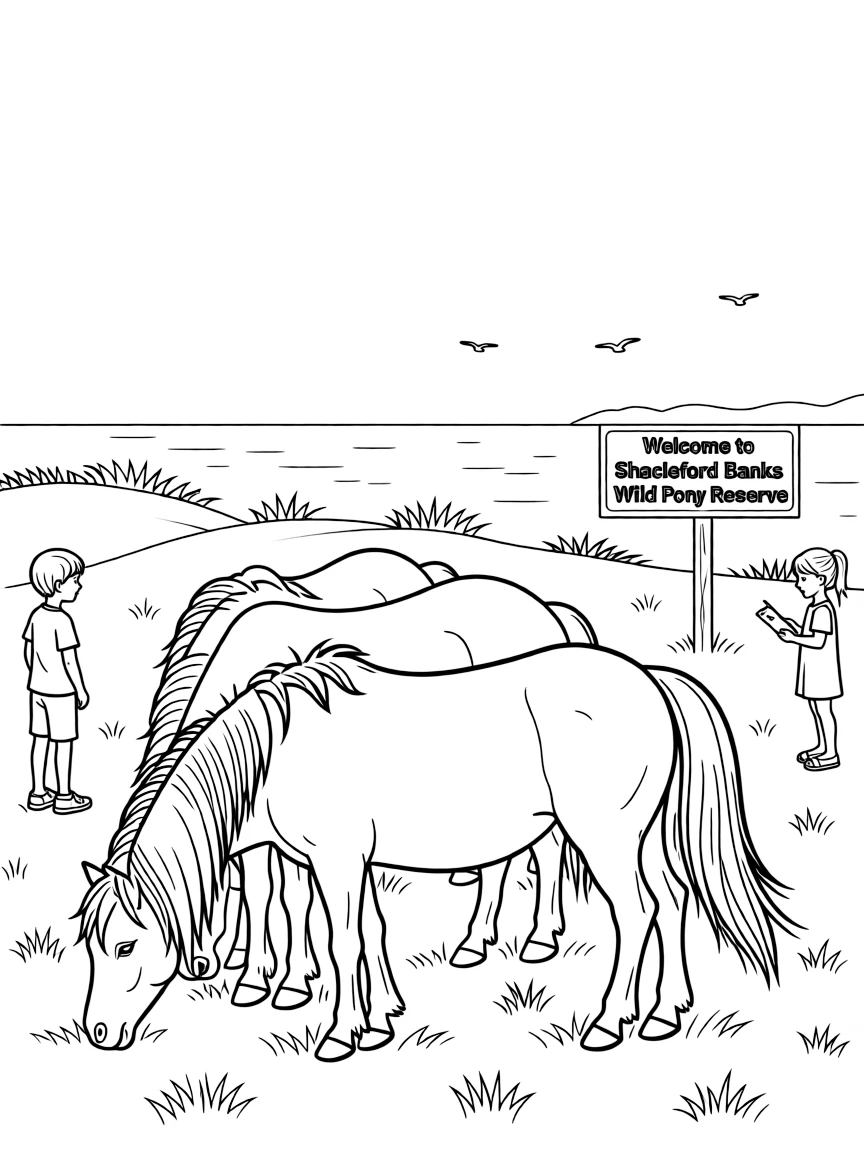 (North Carolina) Wild ponies at Shackleford Banks