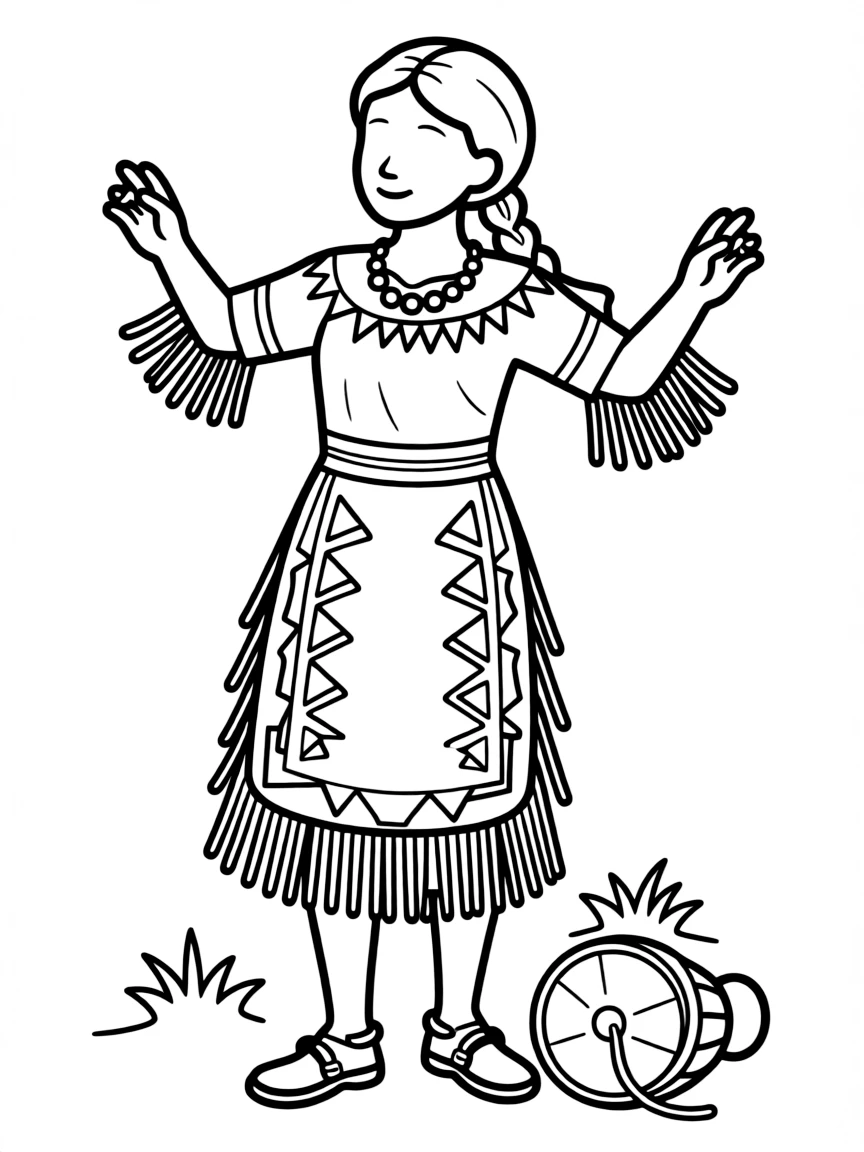 (North Carolina) Cherokee dancer in traditional attire