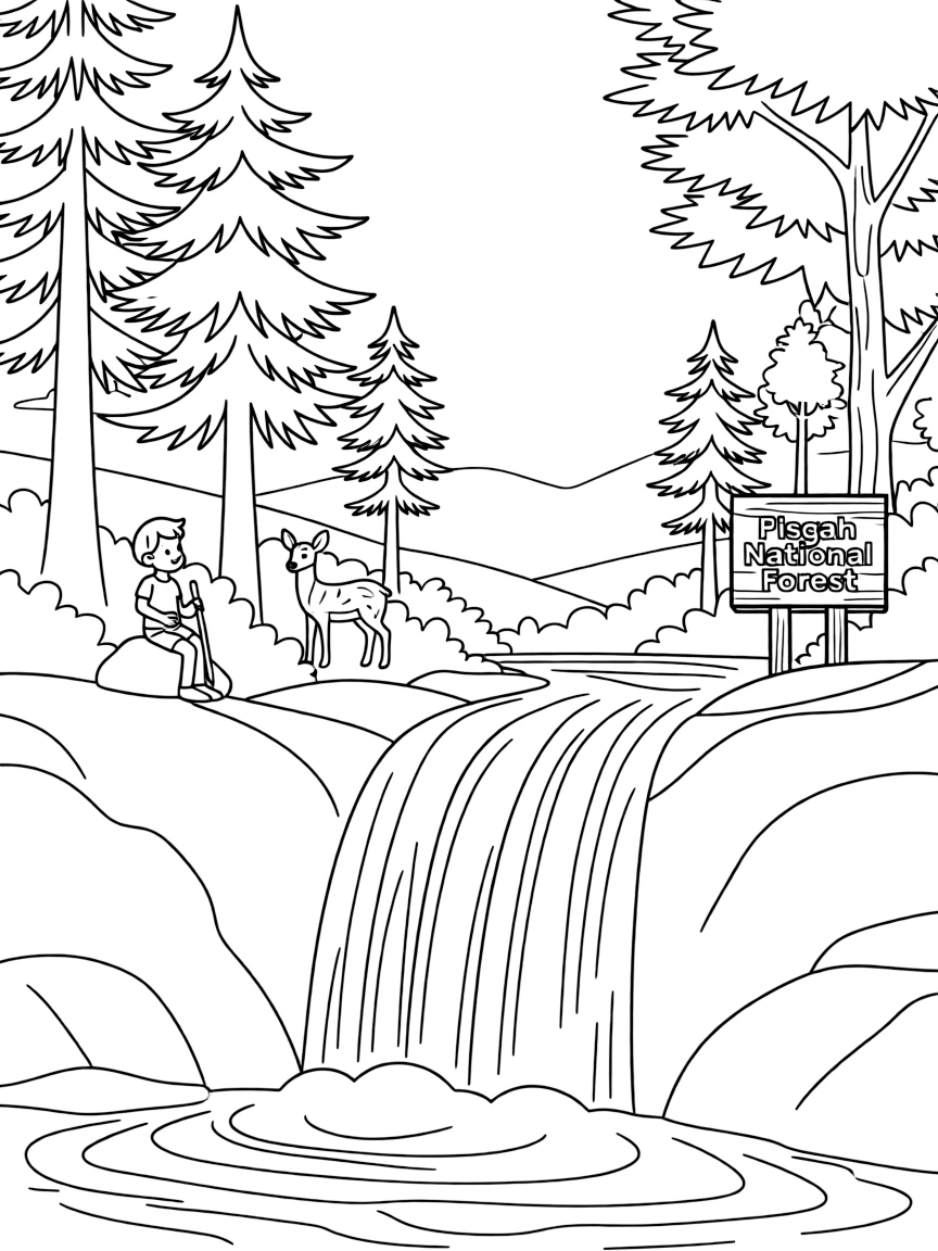 (North Carolina) Pisgah National Forest waterfall scene