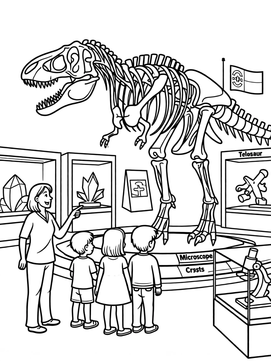 (North Carolina) A teacher and students visiting a science museum