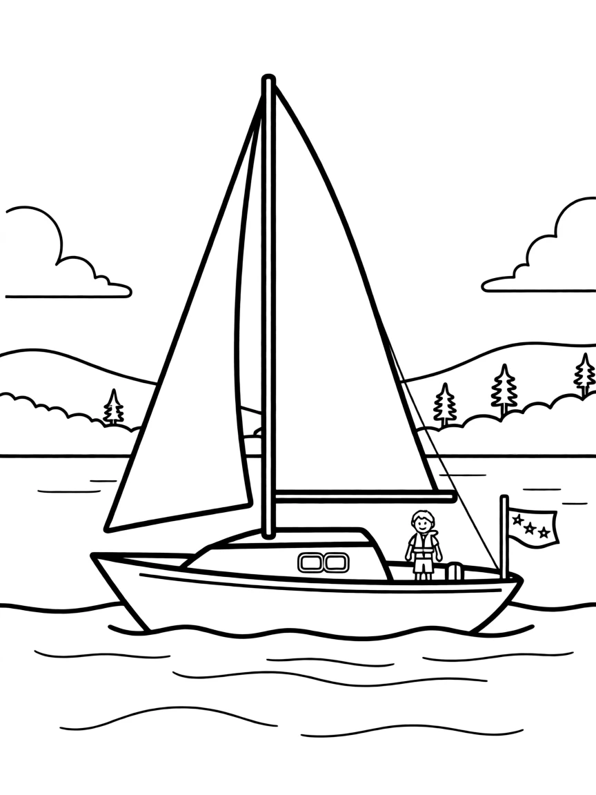 (North Carolina) A sailboat on Lake Norman