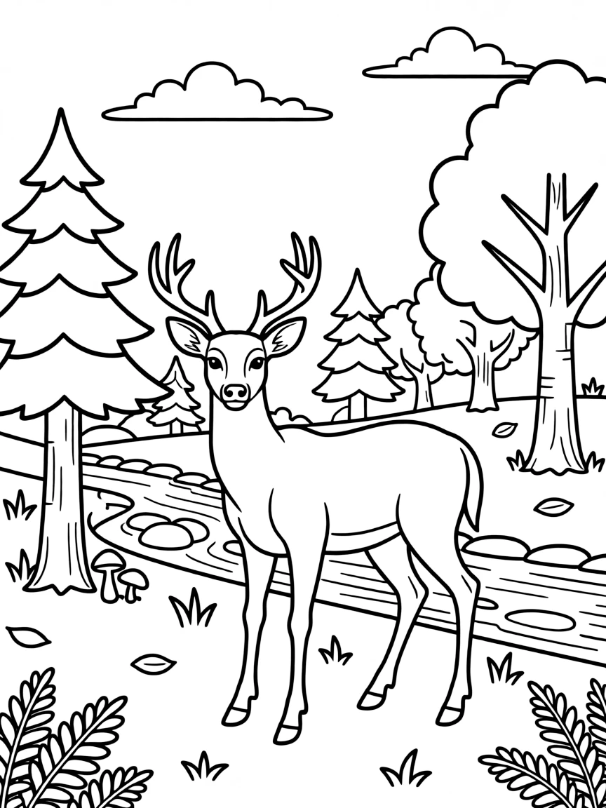 (Wisconsin) A white-tailed deer in the forest