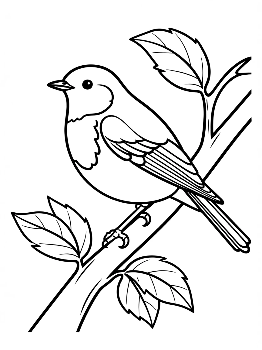 (Wisconsin) A red robin (Wisconsin state bird) on a tree branch