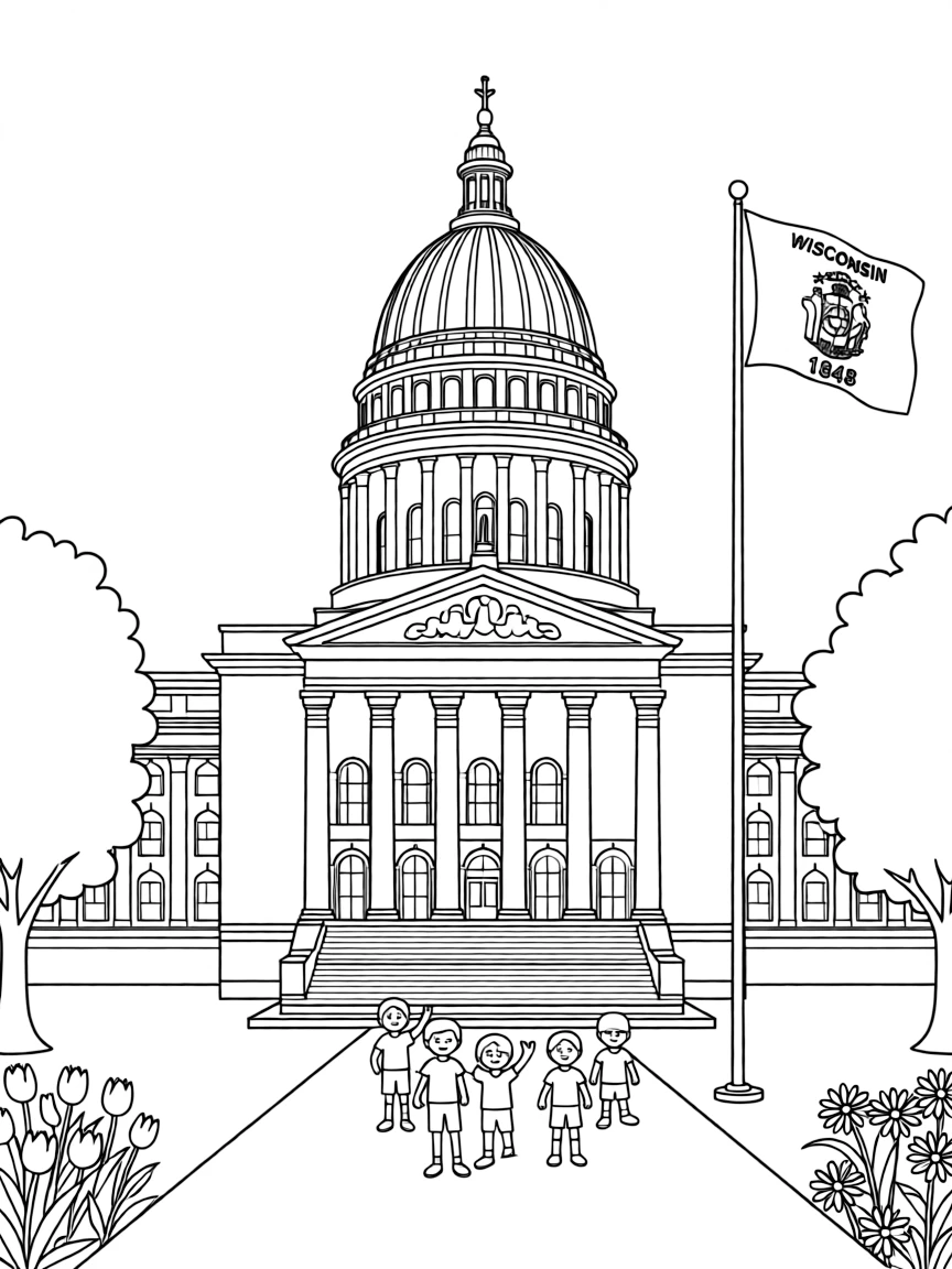 (Wisconsin) The State Capitol building in Madison