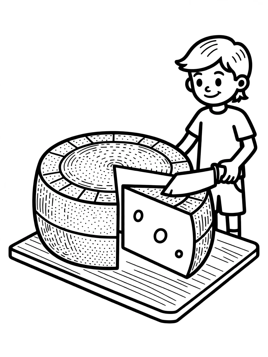 (Wisconsin) A wheel of cheese being sliced