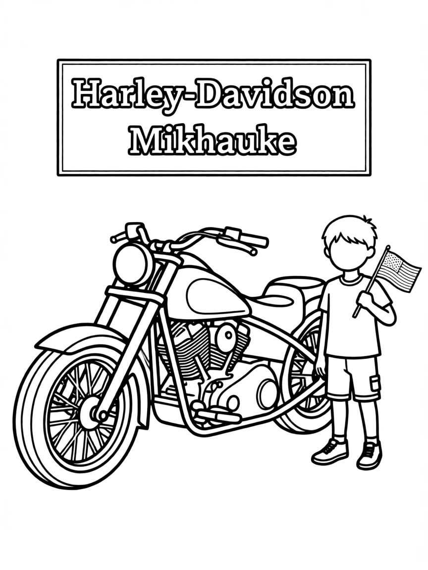(Wisconsin) A Harley-Davidson motorcycle (headquartered in Milwaukee)