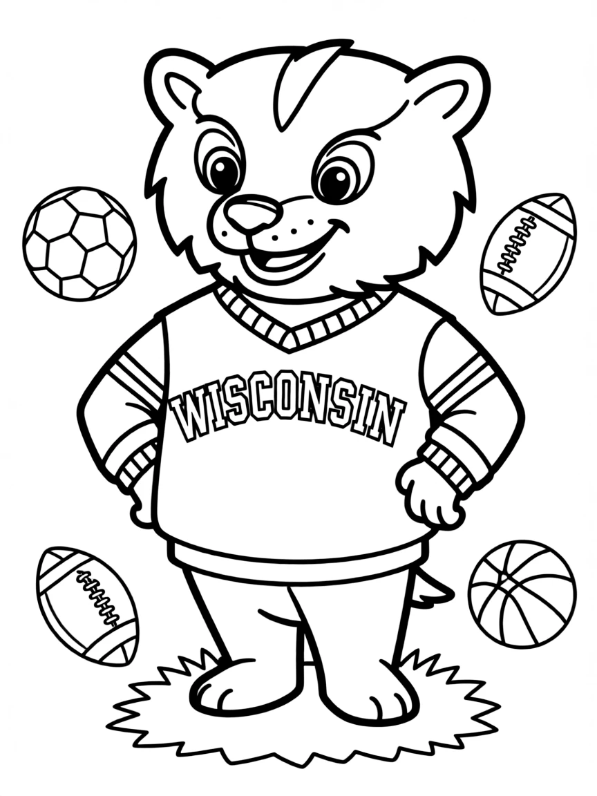 (Wisconsin) University of Wisconsin mascot Bucky Badger