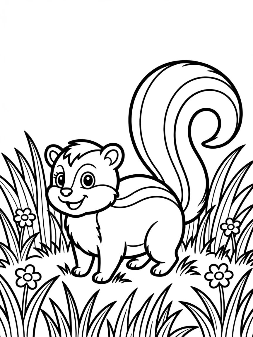 (Wisconsin) A cute skunk in the grass