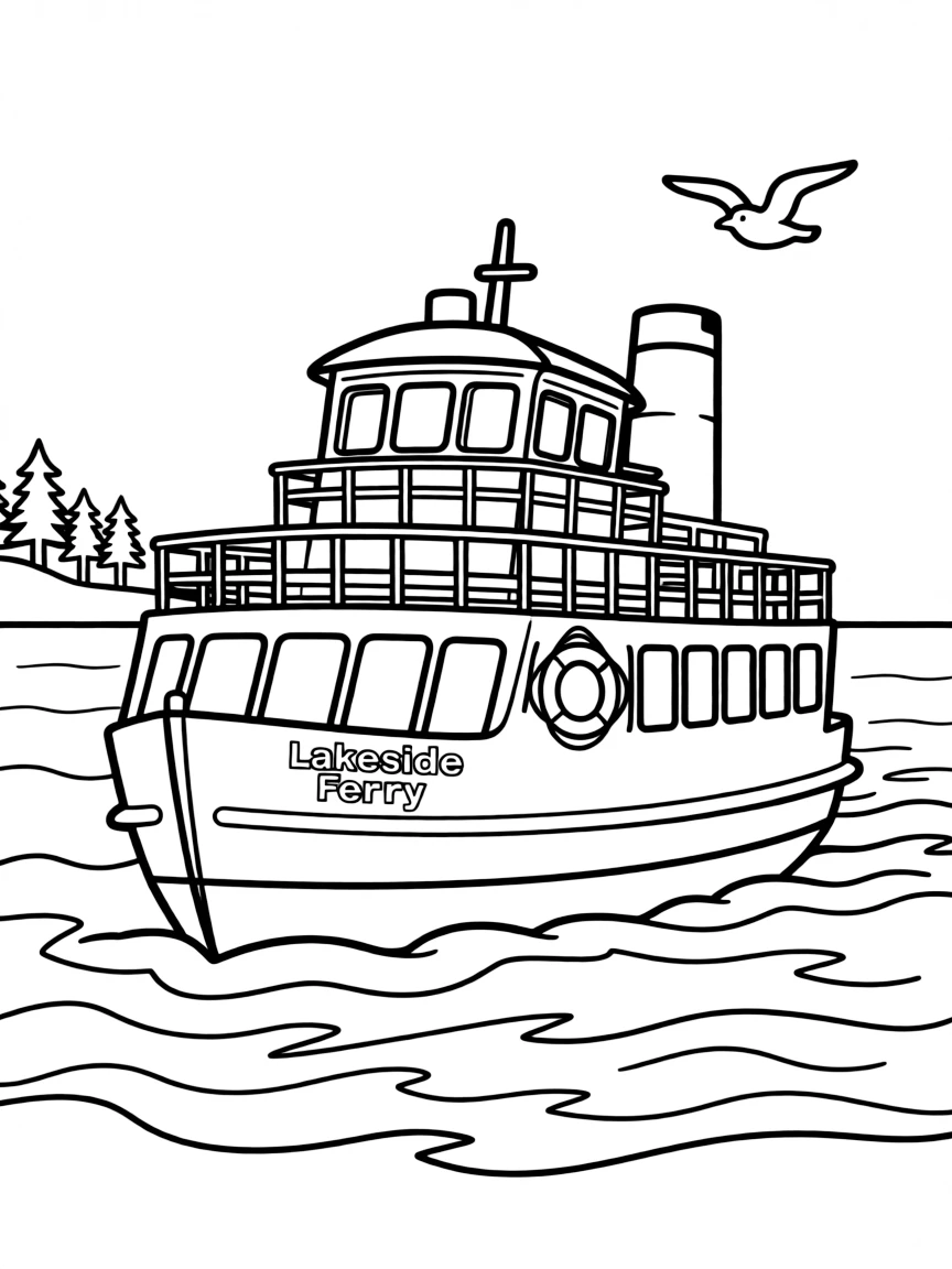 (Wisconsin) A ferry boat on Lake Superior