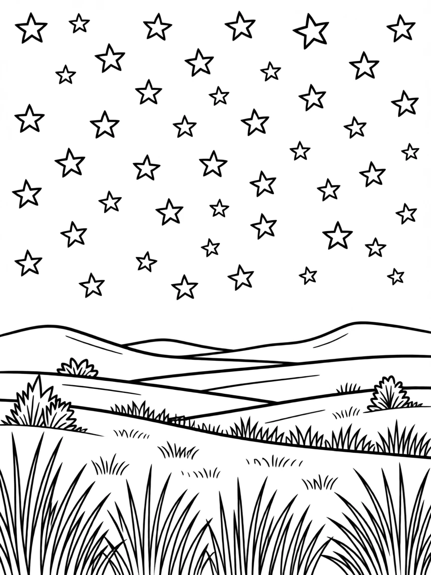 (Montana) A big sky with stars over Montana plains