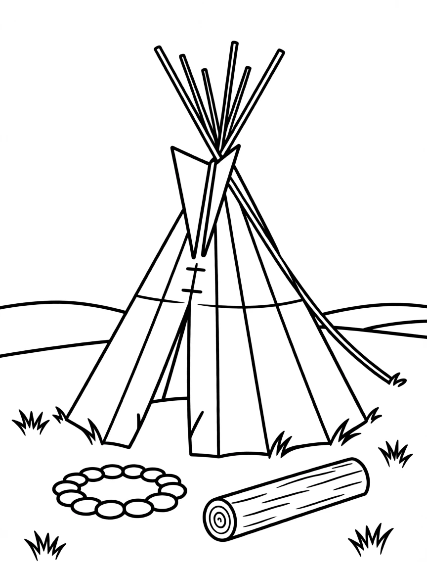 (Montana) A Native American tipi on the plains