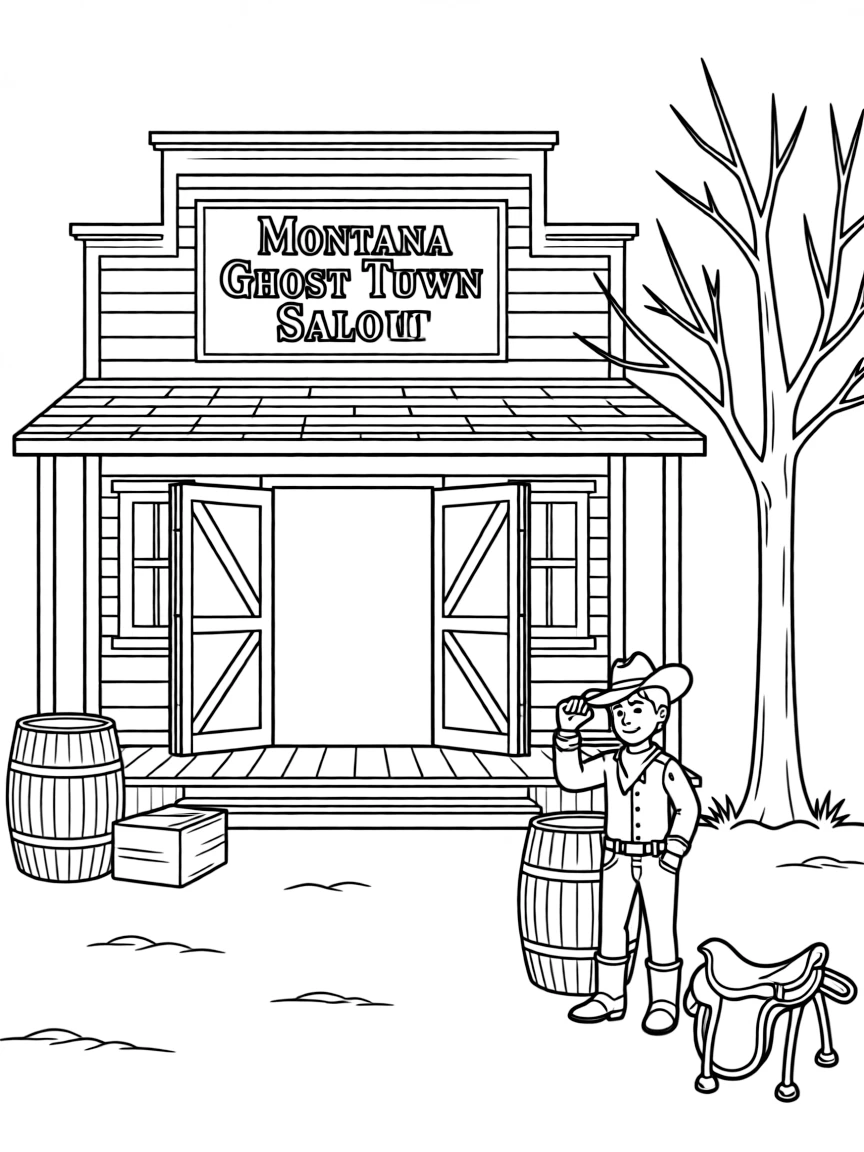 (Montana) A western saloon in a Montana ghost town
