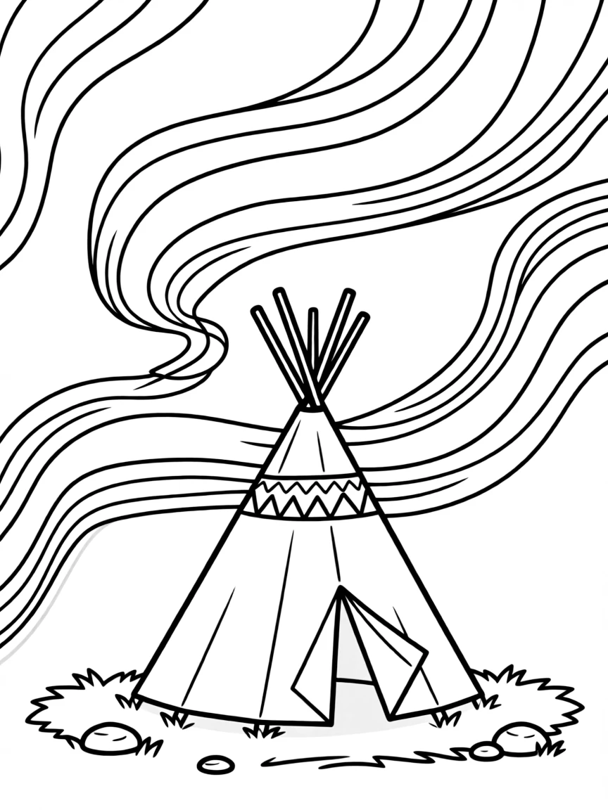 (Montana) A tipi under the Northern Lights