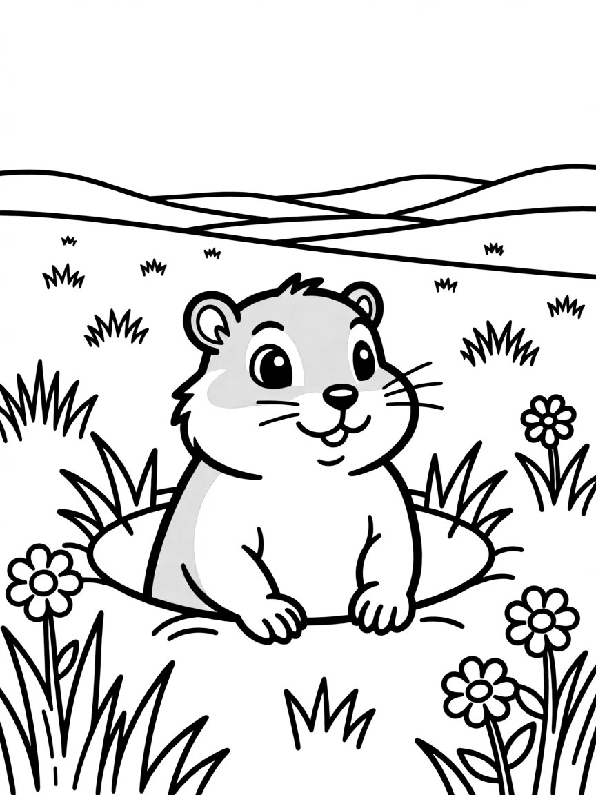 (Montana) A prairie dog popping out of a hole
