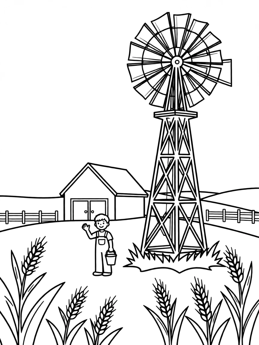 (Montana) A windmill on a Montana farm