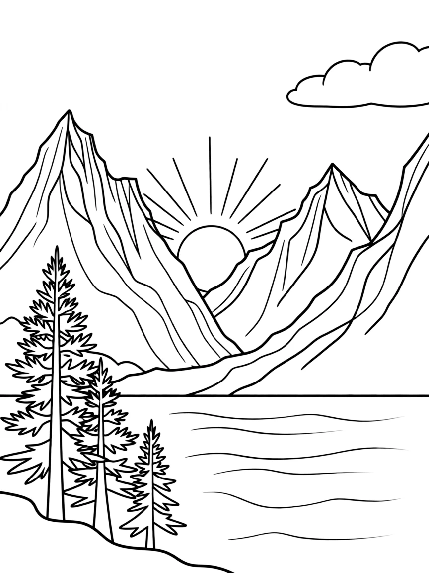 (Montana) A mountain sunrise in Glacier National Park