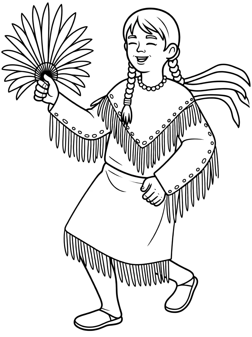 (Montana) A traditional Native American dancer