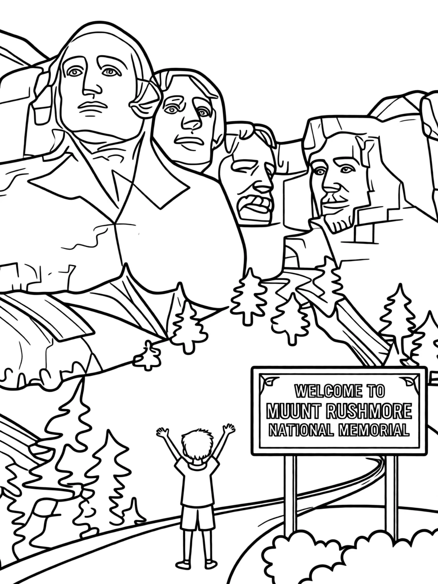 (South Dakota) Mount Rushmore with the four presidents