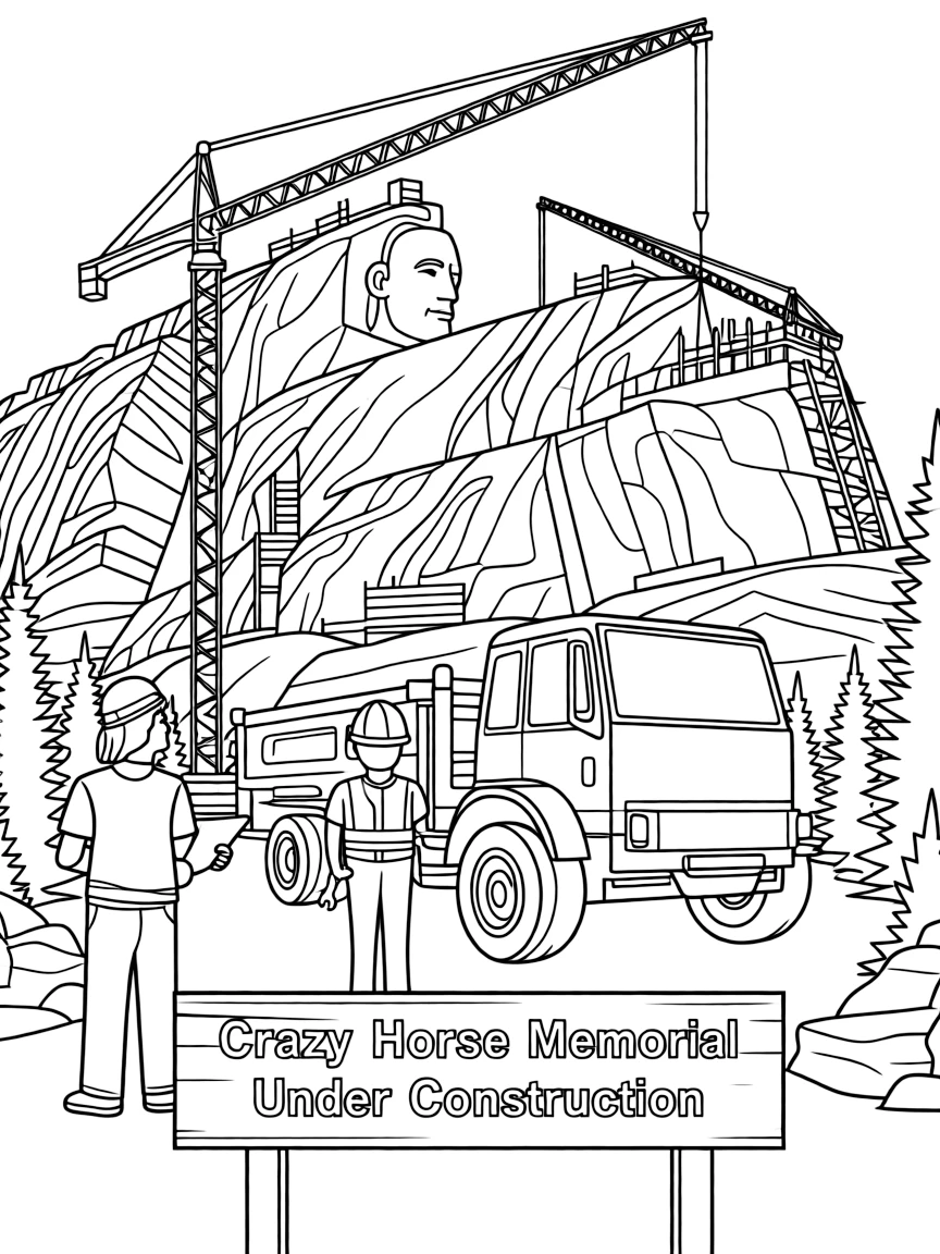 (South Dakota) The Crazy Horse Memorial under construction