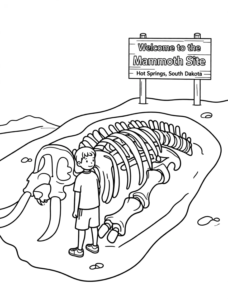 (South Dakota) A child visiting the Mammoth Site in Hot Springs