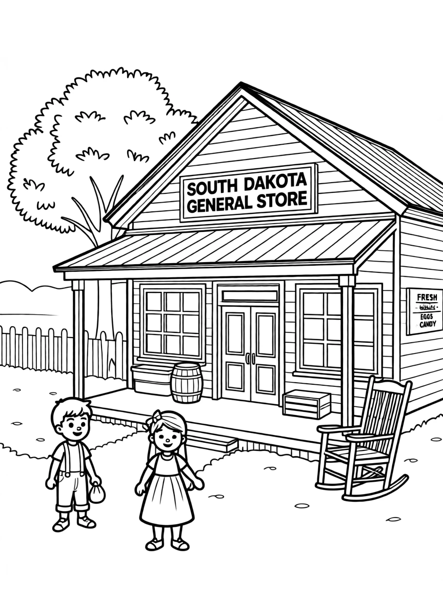 (South Dakota) An old-fashioned general store in a rural town