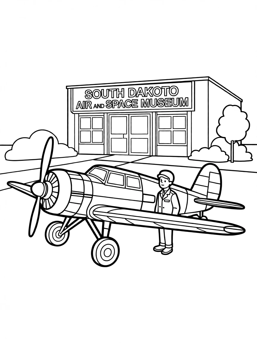 (South Dakota) A vintage airplane at the South Dakota Air and Space Museum