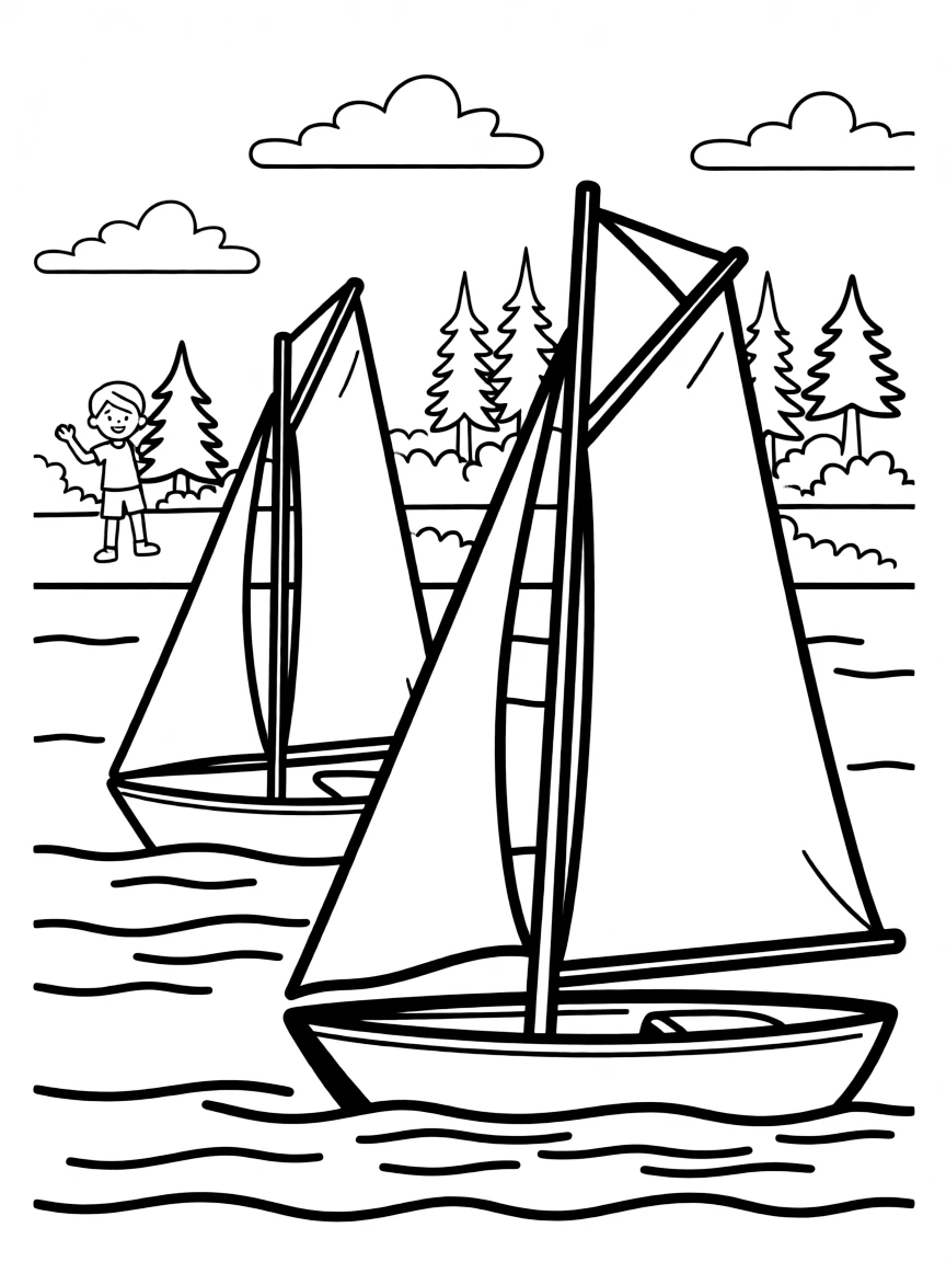 (Rhode Island) Sailboats in Narragansett Bay