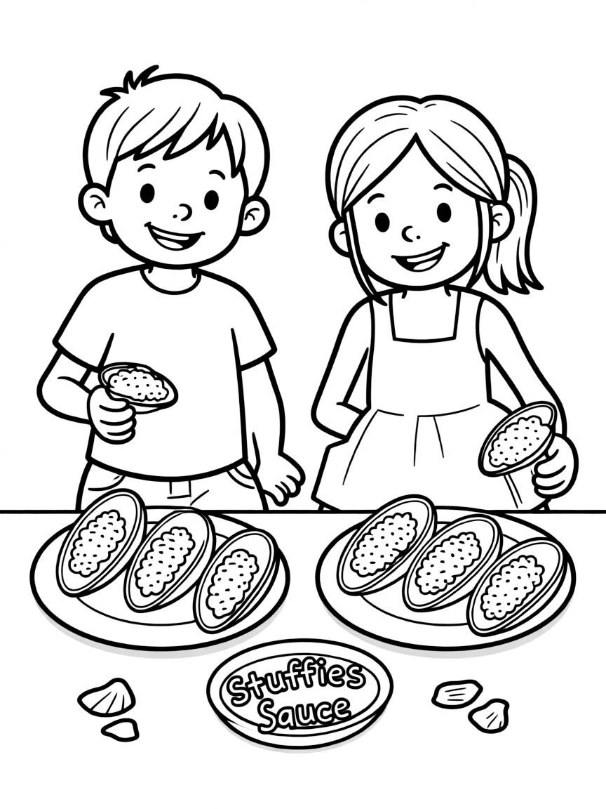 (Rhode Island) Kids eating stuffies (stuffed clams)