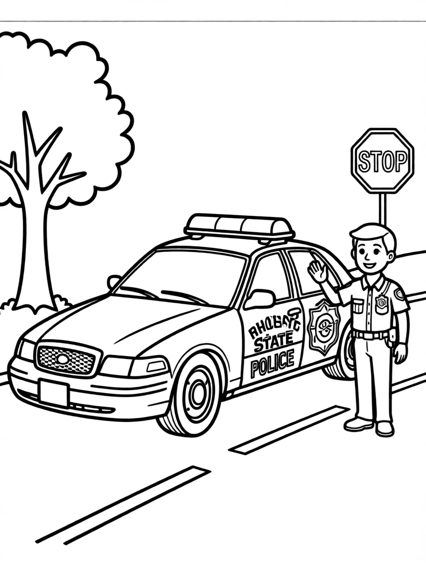 (Rhode Island) Rhode Island State Police car