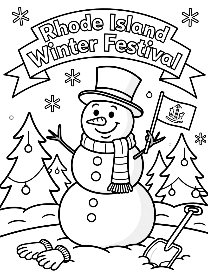 (Rhode Island) A snowman at a Rhode Island winter festival