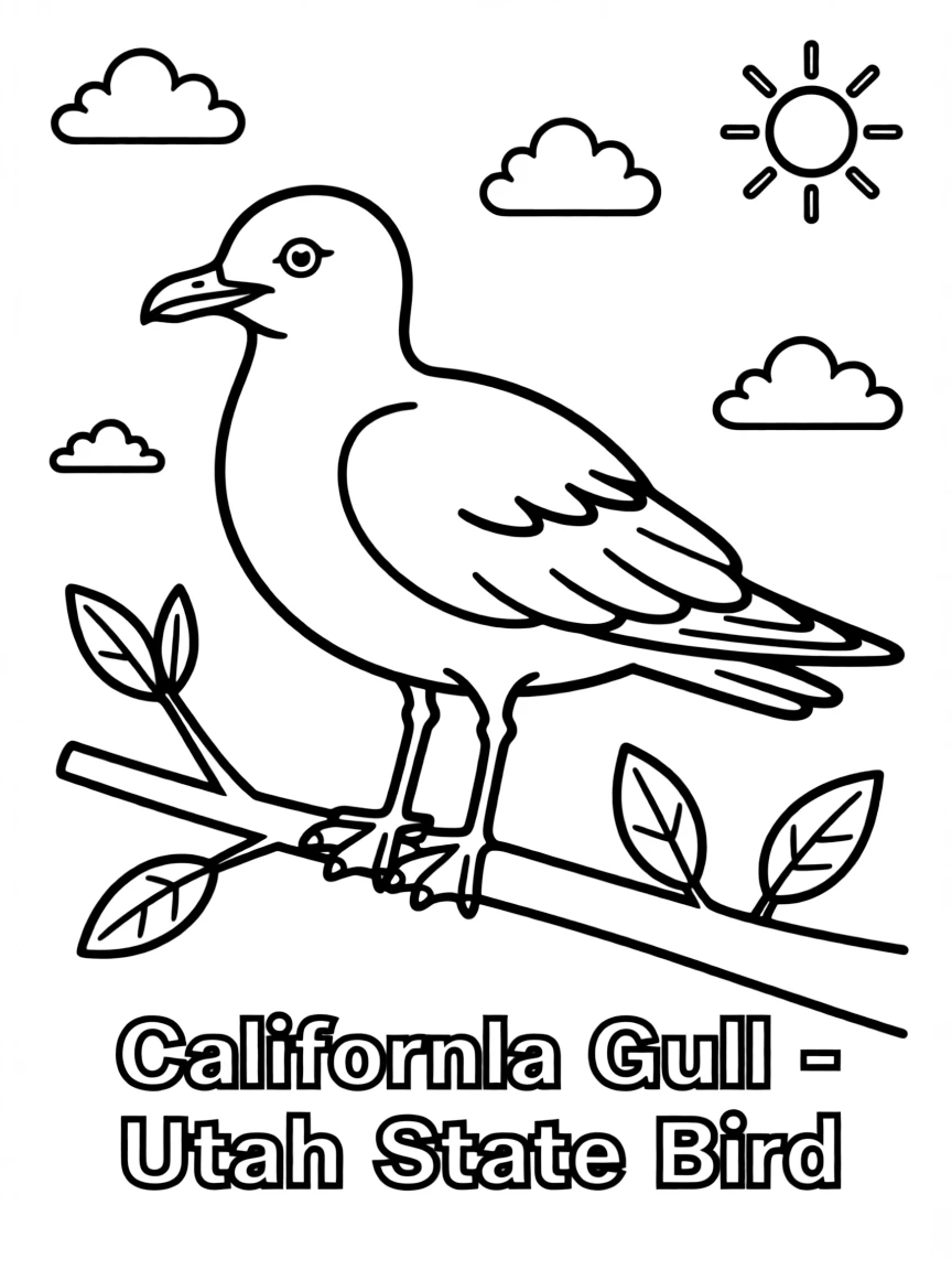(Utah) The Utah state bird (California Gull)