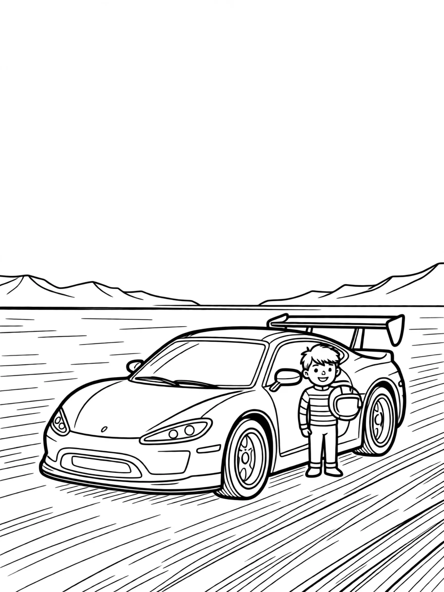(Utah) Salt flats with a racing car