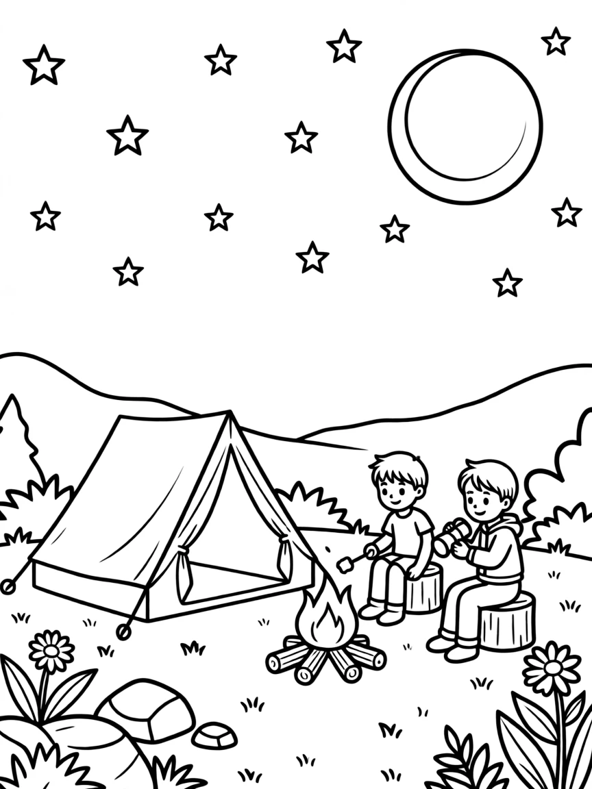 (Utah) A campsite under Utah stars