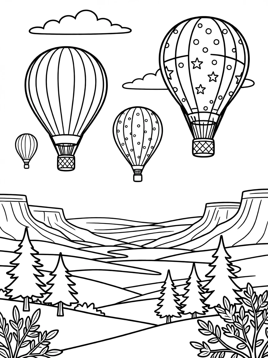 (Utah) Hot air balloons over a Utah valley