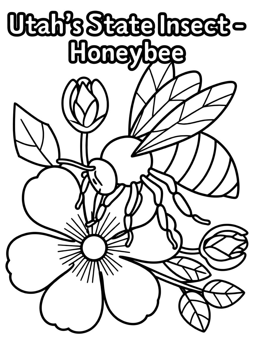 (Utah) Utah's state insect – honeybee on a flower
