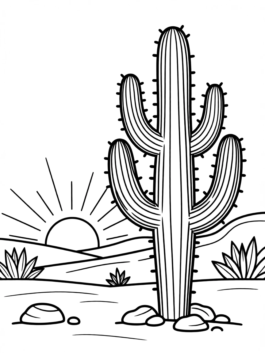 (Utah) A desert cactus with a sunset