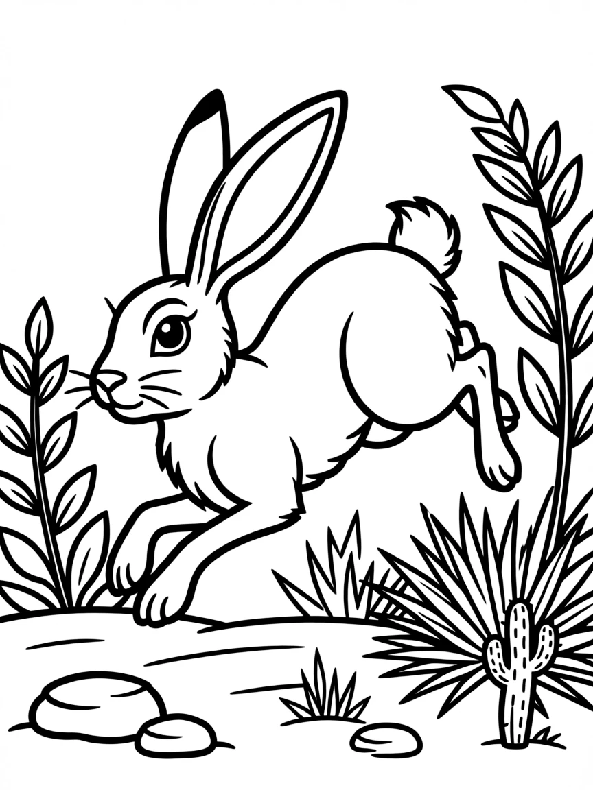 (Utah) A jackrabbit hopping through the brush
