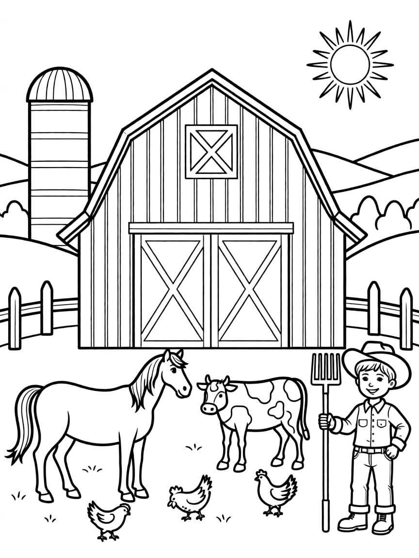(Utah) A Utah farm with barn and animals