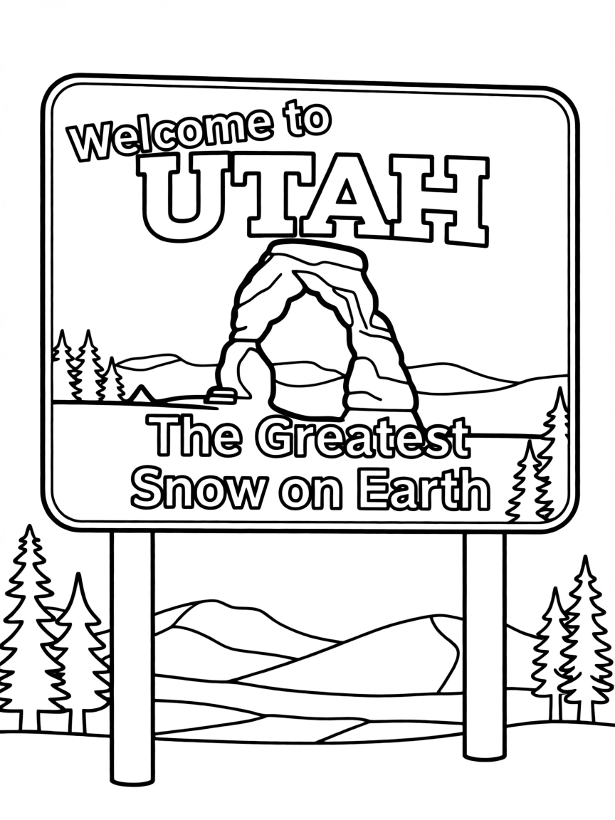 (Utah) A Utah state welcome sign