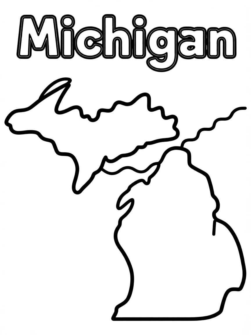 (Michigan) The shape of Michigan's Upper and Lower Peninsulas