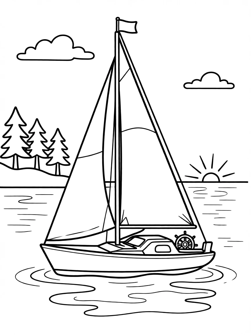 (Michigan) A sailboat on Lake Huron