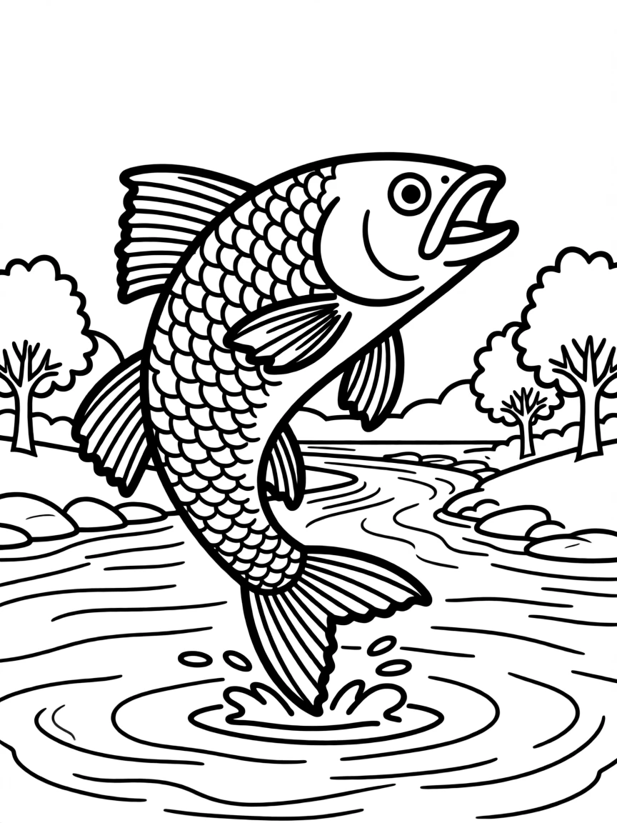 (Michigan) A fish jumping in a Michigan river