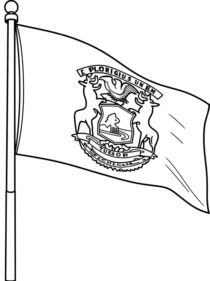 (Michigan) The Michigan state flag