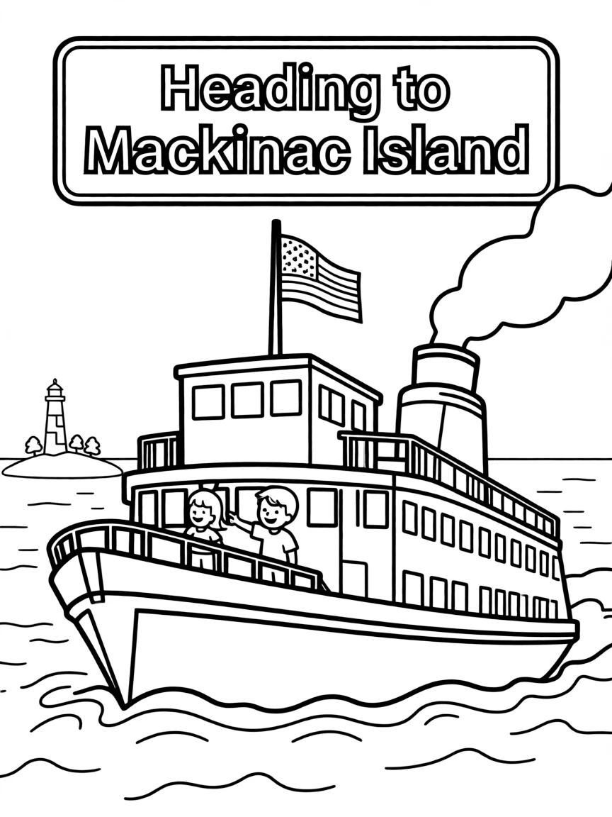 (Michigan) A ferry heading to Mackinac Island