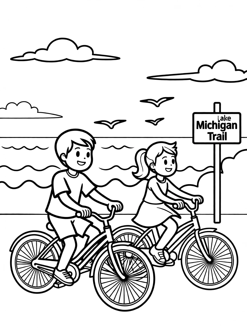 (Michigan) A bicycle ride along Lake Michigan
