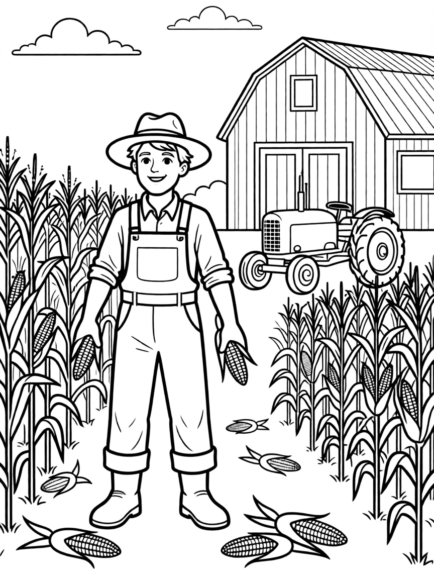 (Michigan) A Michigan farmer harvesting corn